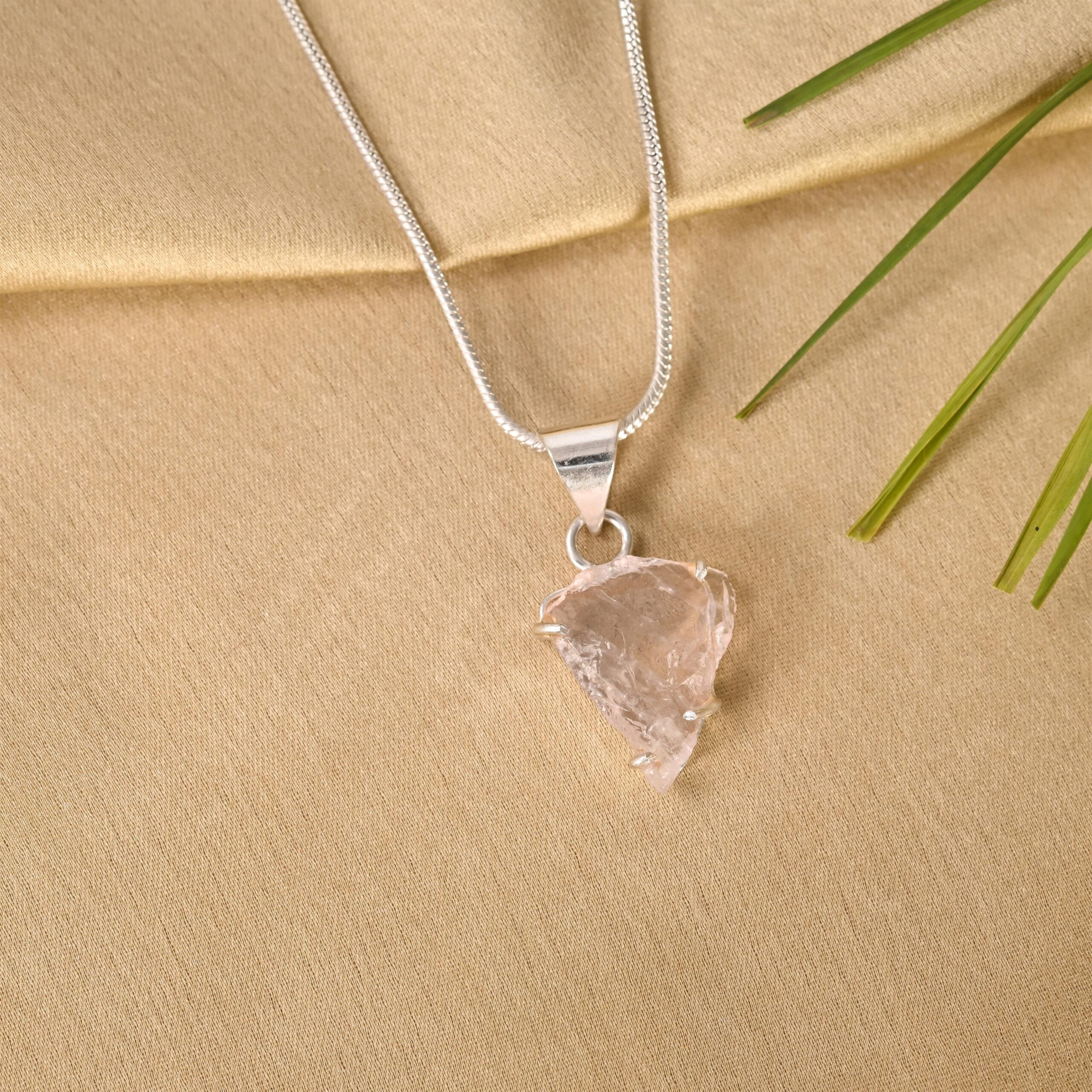 Raw Rose Quartz Pendant